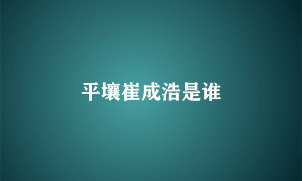 平壤崔成浩是谁