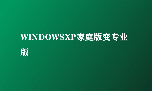 WINDOWSXP家庭版变专业版