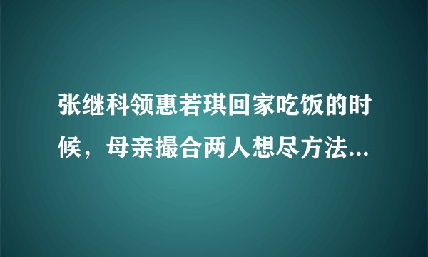张继科领惠若琪回家吃饭的时候，母亲撮合两人想尽方法，结局为何让人尴尬？