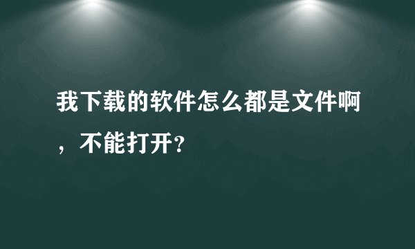 我下载的软件怎么都是文件啊，不能打开？