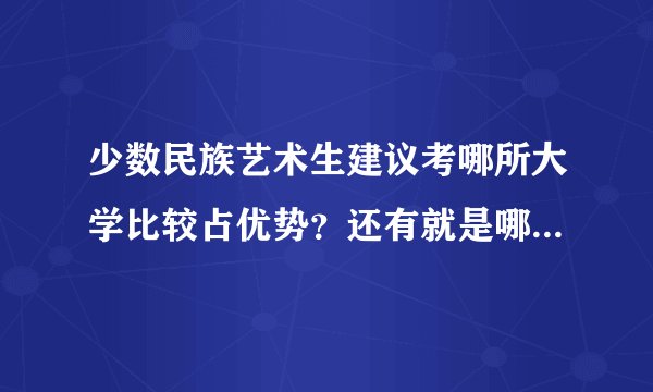 少数民族艺术生建议考哪所大学比较占优势？还有就是哪些大学有艺术生上的预科班？
