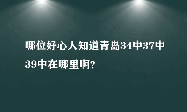 哪位好心人知道青岛34中37中39中在哪里啊？