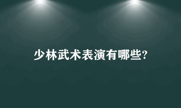 少林武术表演有哪些?