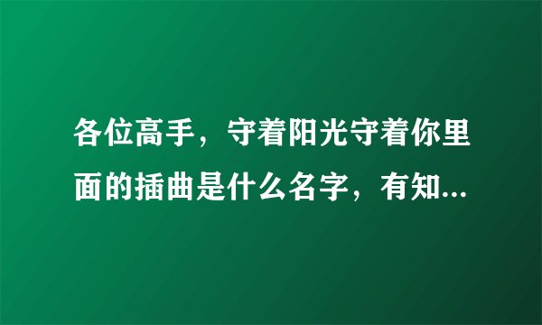 各位高手，守着阳光守着你里面的插曲是什么名字，有知道的吗，很好听的