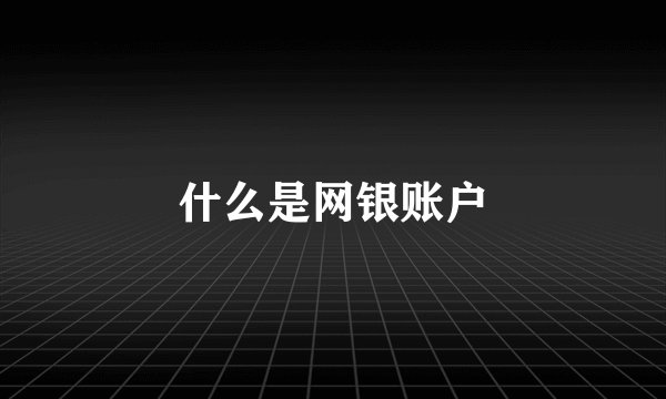 什么是网银账户