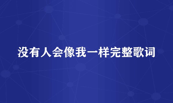没有人会像我一样完整歌词