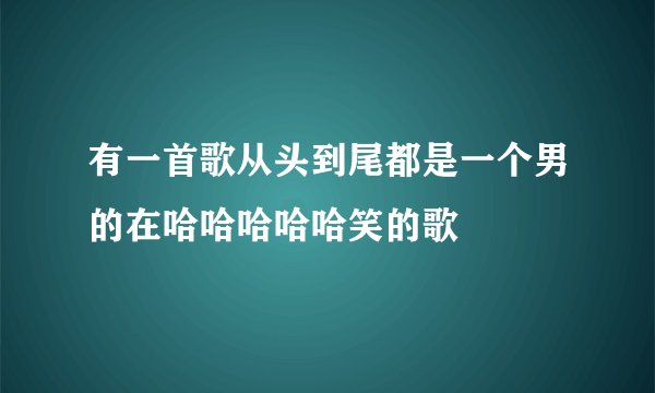 有一首歌从头到尾都是一个男的在哈哈哈哈哈笑的歌