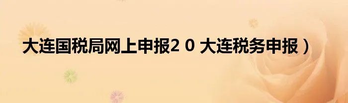 大连国税局网上申报2 0 大连税务申报）