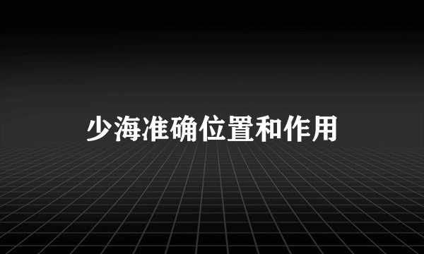 少海准确位置和作用