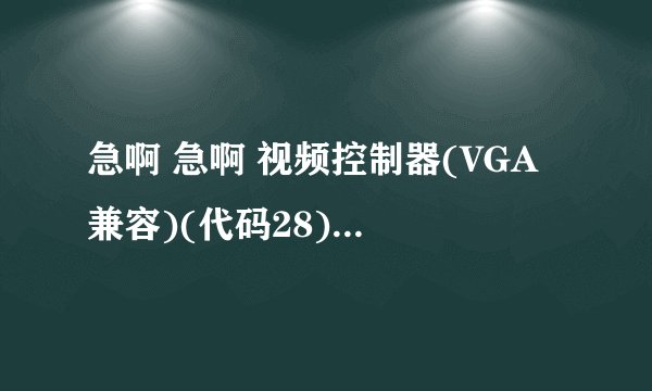 急啊 急啊 视频控制器(VGA 兼容)(代码28)的驱动那儿可以下载 请各位大哥大姐帮帮忙