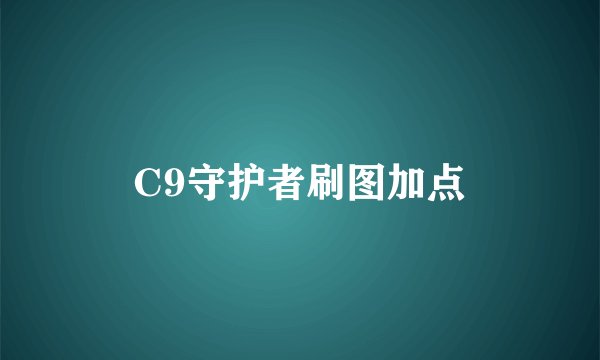 C9守护者刷图加点