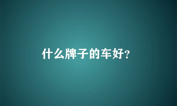 什么牌子的车好？