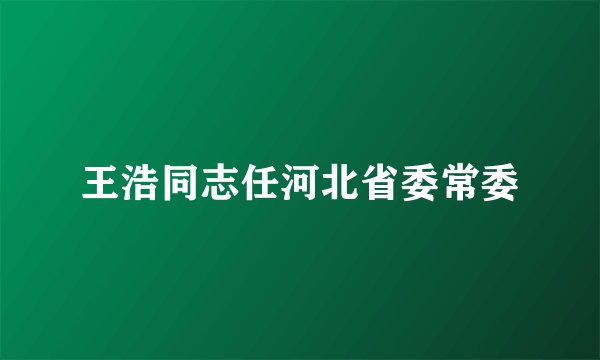 王浩同志任河北省委常委