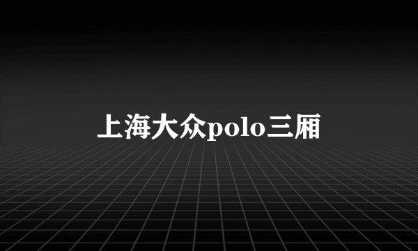 上海大众polo三厢