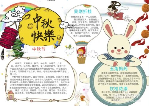 二年级中秋节手抄报画