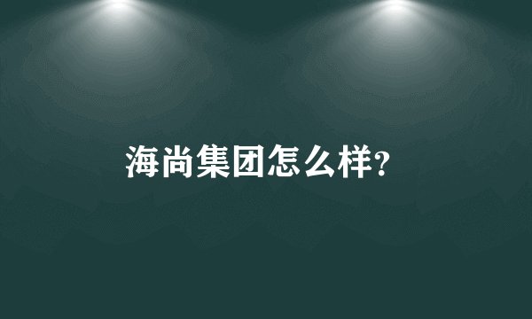 海尚集团怎么样？
