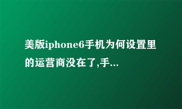美版iphone6手机为何设置里的运营商没在了,手机一直显示无服务?