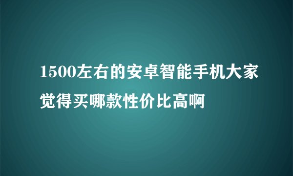 1500左右的安卓智能手机大家觉得买哪款性价比高啊