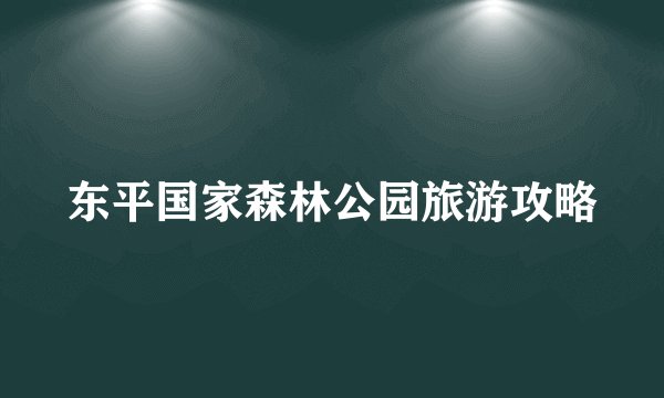 东平国家森林公园旅游攻略