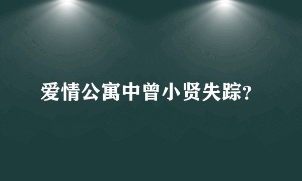 爱情公寓中曾小贤失踪？