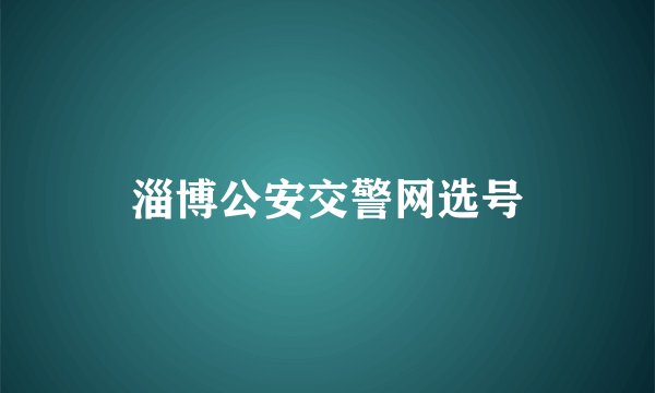 淄博公安交警网选号