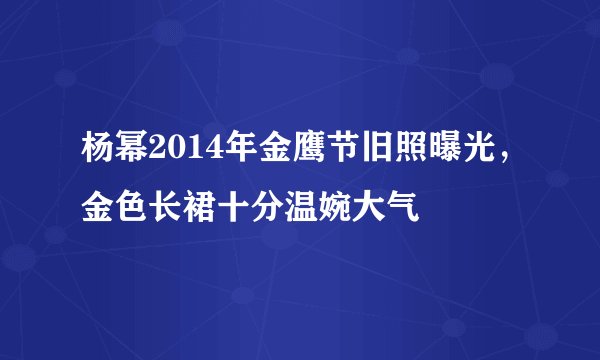 杨幂2014年金鹰节旧照曝光，金色长裙十分温婉大气