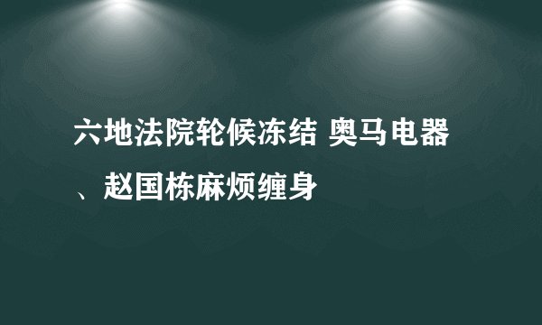 六地法院轮候冻结 奥马电器、赵国栋麻烦缠身