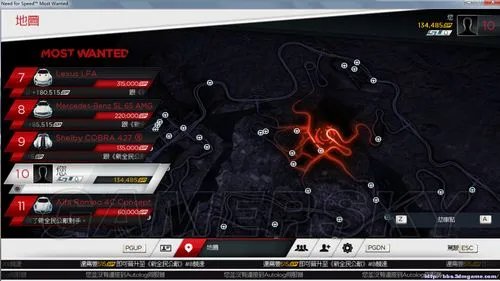 《极品飞车17：最高通缉》劫车点分布图 87个热门车位置