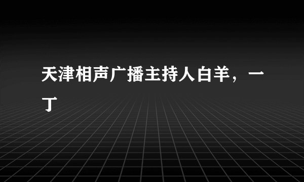 天津相声广播主持人白羊，一丁