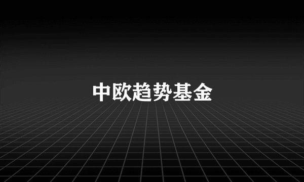 中欧趋势基金