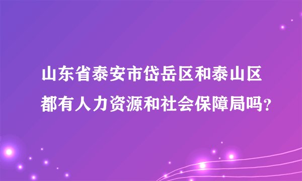 山东省泰安市岱岳区和泰山区都有人力资源和社会保障局吗？